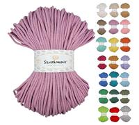 Braided Cotton Cord 5 mm 100 m, 46 Colours, Crochet Cord, Macrame Cord, Macrame Yarn, Premium Yarn, Macrame Rope, Sznurkomania (Dirty Pink)