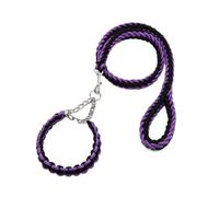 Braided Dog CollarSet - Anti-impact Eight-Strand Nylon Leash (Black,L)