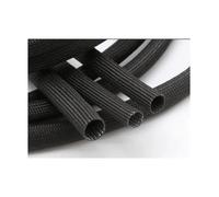 Braided Fiberglass Sleeve 600 Deg.C High Temperature Glass Fiber Tube Fiberglass Sleeving, For Diy Tubing Cable Sleeves 1pcs(1",20 mm x 1meter)(Black,20 mm x 1meter)