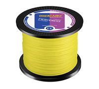 Braided Fishing Line Fishing String Abrasion Resistant Superline Zero Stretch&Low Memory Extra Thin Diameter Yellow 1094Yds,40LB