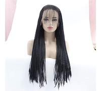 Braided Front Wigs Women'S Long Micro Woven Synthetic Front Wig Tied Frame Woven Wig Heat Resistant,24 Inches (24 Inches)