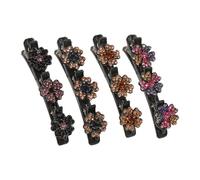Braided hair clip Broken hairpin forehead bangs Broken hair finishing artifact Side clip headdress (Four-piece set C,A)