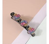 Braided hair clip Broken hairpin forehead bangs Broken hair finishing artifact Side clip headdress (Four Leaf Clover - Color,A)