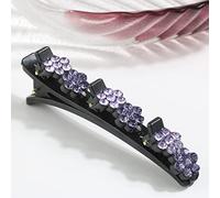 Braided hair clip Broken hairpin forehead bangs Broken hair finishing artifact Side clip headdress (Plum Blossom - Two Tone Purple,A)