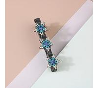 Braided hair clip Broken hairpin forehead bangs Broken hair finishing artifact Side clip headdress (Pentagram - Blue,A)