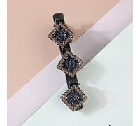 Braided hair clip Broken hairpin forehead bangs Broken hair finishing artifact Side clip headdress (Square - Dark Blue,A)