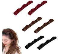 Braided Hair Clips for Women and Girls - Double Layer Side Hair Clip - Black, Red, Brown Duck Billed Hair Accessories - 6PCS Nonslip Barrettes for Thick and Thin Hair (style-1)