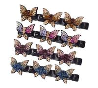 Braided Hair Clips - Non-Slip Rhinestone Plait Clip Hairpins,Fashion Duckbill Clips with 3 Small Clips, Hair Styling Accessories Headwear for Holiday Birthday