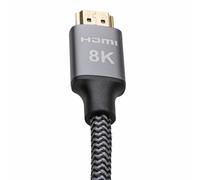Braided HDMI 2.1 TV Lead HDR 8K 60Hz 4K 120Hz 48Gbps eARC Dolby VRR Cable 1m