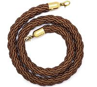 Braided Hemp Queue Barrier Rope with Hooks, 1.5m Length, Ideal for Crowd Control and Visitor Management, Durable Brown Stanchion Rope for Event nization