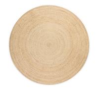 The Rugs Jute Braided Round Rangpur Natural Rug Handwoven Flatweave In Cream