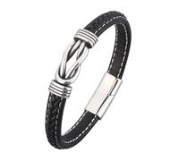 Braided Leather Infinity Knot Bracelets Gift For Him Love You Forever Magnetic Clasp Cuff Bangle Gothic Punk Jewellery Birthday Gifts Husband Boyfriend Black 18.5Cm