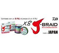Braided Line Fishing 8 Wires J-Braid Pe X8 Daiwa 150 MT Various Diameters