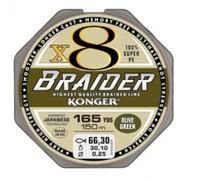 Braided Line Konger Braider Olive Green 8-Way Braided Line Fishing Line 150 m 0.04 mm-0.25 mm (0.10 mm/10.70 kg)