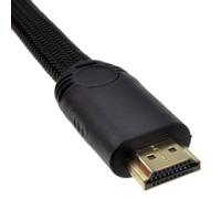 Braided Low Profile Flat HDMI For HD TV High Speed Lead Cable 2m Black