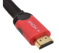 Braided Low Profile Flat HDMI For HD TV High Speed Lead Cable 2m Red
