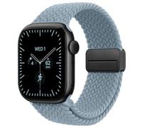 Braided Magnetic Band Compatible with Apple Watch 38mm 40mm 41mm 42mm 44mm 45mm 46mm 49mm, Soft Nylon Stretchy Sport Loop Strap for iWatch Series 11 10 9 8 7 6 5 4 3 2 1 Ultra SE Women Men, Slate Blue