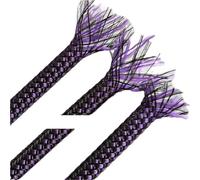 Braided Mesh Tube Width 4/812mm Braid Sleeve PP Cotton Yarn+PET Woven Mesh Tube Audio Data Cable Car Wire Protection Cover Shielding(Purple Black,Width8mm,10m)