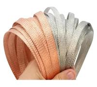 Braided Nude Copper Wire,2~28mm Tinned Metal Braid Sleeving Flexible Shielding(Tinned Copper 12mm)