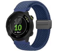 Braided Nylon Band Compatible with Garmin Forerunner 165/Forerunner 55 Watch Band, 20mm Soft Stretchy Replacement Strap for Garmin Forerunner 55/158/165/245/645 Music Smartwatch Women Men (Navy Blue)