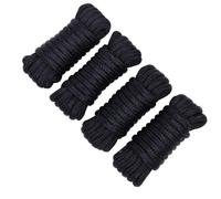 Braided Nylon Boat Dock Lines, 4-Piece Set with Spliced, Black | A Spliced Eye on Each Line, Double-Braided Rope Construction, 4Pcs Line Set for Routine Dockside Mooring Tasks