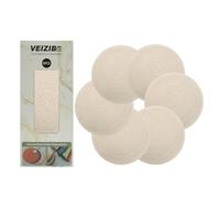 Braided Placemats Set Also as Coaster Coffee mat, Washable Unslip Round Place Mats,Kitchen Dining Table European Style Natural Material Hand Woven Fabric Table Mat of Ramie Cotton (White-30cm-6pcs)