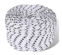 Braided Polyester Rope 6mm x 50m White UV Resistant Marine Dock Line Heavy-Duty