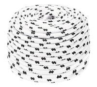 Braided Polyester Rope White 6mm x 50m UV Resistant Low Stretch 550kg Heavy Duty