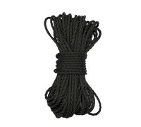 Braided Polypropylene Rope Fibre Rope, 4mm Black - 10m Length, Weather-Resistant, Lightweight, Durable Rope for Crafts, Knotting, Macrame, Dog Leads, Breaking Strength 280kg