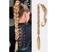 Braided Ponytail Extension Braid With Hair Band Hairpiece For Braiding Long Ponytail Synthetic Hair For Women(27/613,40inch100cm)