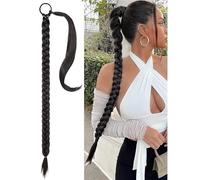 Braided Ponytail Extension Braid With Hair Band Hairpiece For Braiding Long Ponytail Synthetic Hair For Women(2,40inch100cm)