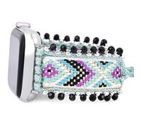 Braided Retro Boho Nylon Band, Compatible with Apple Watch, 40 mm, 41 mm, 38 mm, Friendship Bracelet, Handcrafted, Woven, Bohemian Beads, Western Bracelet, for iWatch Series 9/8/SE/Ultra/7/6/5, 42/44