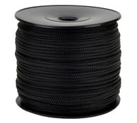 Braided Rope Polypropylene Black Diameter 1.5 mm Spool 100 m - Outdoor Rope, DIY Rope, DIY Cord, Black