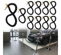 Braided Rope with Snap Hooks for Crowd Control and Queue Barriers, Durable and Versatile for Stanchion Posts