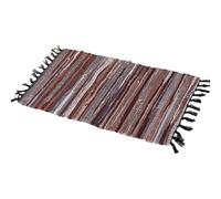 Braided Rugs, 20x32" Washable Non-Slip Reversible Woven Rug, Dirt-Proof Multi-Color Striped Rag Rug for Bedroom, Living Room, Kitchen and Laundry Room, Brown