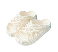 Braided Sandals for Women Stylish Comfortable Non Slip Rope Sandals Summer Beach slippers for Women 2025 (White,10)