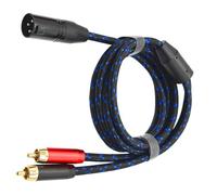 Braided Shielded 3Pin XLR To 2RCA Splitter Cable For Live Sound & Home Theater Systems 1m 2m Wire