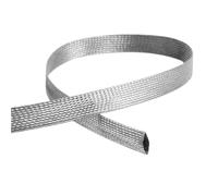 Braided Sleeve Copper Braided Sleeve, Width 2-28mm Tinned Plating Expandable Screening Signal Wire, Cable Shielded Metal Sheath 1/2/5M(Silver,20MMx2M)