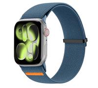 Braided Solo Loop Strap for Apple Watch Straps 42mm 44mm 45mm 46mm 49mm, Adjustable Nylon Stretchy Elastic Sport Band for iWatch Series 11 10 9 8 7 6 5 4 3 2 1 SE Ultra, Women Men Blue Grey