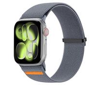 Braided Solo Loop Strap for Apple Watch Straps 42mm 44mm 45mm 46mm 49mm, Adjustable Nylon Stretchy Elastic Sport Band for iWatch Series 11 10 9 8 7 6 5 4 3 2 1 SE Ultra, Women Men Blue Grey