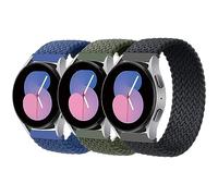 Braided Solo Loop Strap for Samsung Galaxy Watch 7/6/5/4/FE 40mm 44mm/Watch 6 Classic 43mm 47mm/Watch 5 Pro 45mm/4 Classic 42mm 46mm,3 Pack 20mm Stretchy Nylon Sport Elastic Band for Women Men