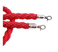 Braided Stanchion Rope，Braided Stanchion Rope，Queue Barrier Rope with Hook，Crowd Control Stanchion Rope Twisted Hemp Safety Barrier for Event Line Management,（Red,4.9ft/150cm）