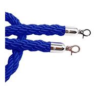 Braided Stanchion Rope，Braided Stanchion Rope，Queue Barrier Rope with Hook，Crowd Control Stanchion Rope Twisted Hemp Safety Barrier for Event Line Management,（Blue,4.9ft/150cm）
