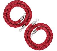 Braided Stanchion Rope，Braided Stanchion Rope，Queue Barrier Ropes with Gold Hook，Crowd Control Stanchion Rope for Queue Divider Line Barrier Event Safety Solutions,（H,4.9ft/150cm）