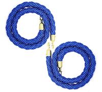 Braided Stanchion Rope，Braided Stanchion Rope，Queue Barrier Ropes with Gold Hook，Crowd Control Stanchion Rope for Queue Divider Line Barrier Event Safety Solutions,（E,4.9ft/150cm）