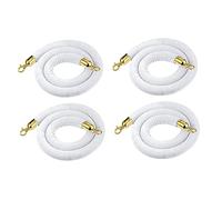 Braided Stanchion Rope，Braided Stanchion Rope，Velvet Queue Barrier Ropes with Gold Clip Hooks，Crowd Control Hanging Ropes for Events, Parties, and Commercial Use,（4 Pack,4.5ft/137cm）