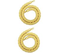 Braided stanchion rope ， Set of 2 Crowd Control Rope, Braided Hemp for Queue Divider(Yellow,1m/3.3ft)