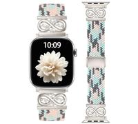 Braided Stretchy Band Compatible with 44mm Apple Watch Bands for Women 45mm 46mm 49mm, Soft Nylon Magnetic Sport Replacement Infinity Loops Strap for iWatch Series 11 10 9 8 7 6 5 4 3 2 1 SE Ultra Men