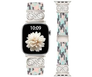 Braided Stretchy Band Compatible with 44mm Apple Watch Bands for Women 45mm 46mm 49mm, Soft Nylon Magnetic Sport Replacement Infinity Loops Strap for iWatch Series 11 10 9 8 7 6 5 4 3 2 1 SE Ultra Men