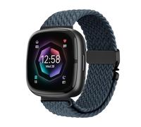 Braided Stretchy Band for Fitbit Versa 4/Versa 3/Sense 2/Sense Watch Band Women Men,Parachute-style Buckle Nylon Sport Wristband Soft Fabric Elastic Loop Strap Accessories for Versa 4/3